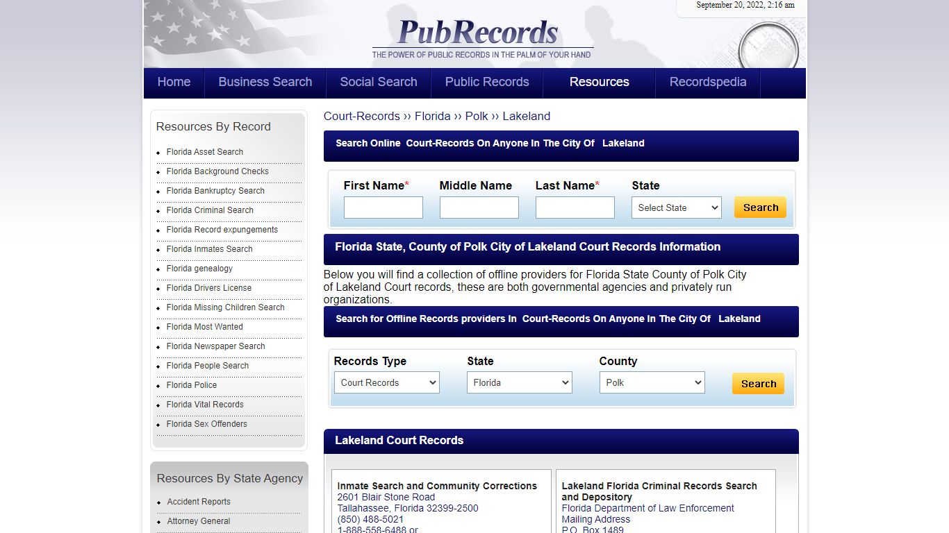 Lakeland, Polk County, Florida Court Records